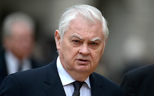 LONDON, ENGLAND - APRIL 17: Former Cabinet Minister Lord Norman Lamont leaves the Ceremonial funeral of former British Prime Minister Baroness Thatcher at St Paul's Cathedral on April 17, 2013 in London, England. Dignitaries from around the world today join Queen Elizabeth II and Prince Philip, Duke of Edinburgh as the United Kingdom pays tribute to former Prime Minister Baroness Thatcher during a Ceremonial funeral with military honours at St Paul's Cathedral. Lady Thatcher, who died last week, was the first British female Prime Minister and served from 1979 to 1990. (Photo by Jeff J Mitchell/Getty Images)