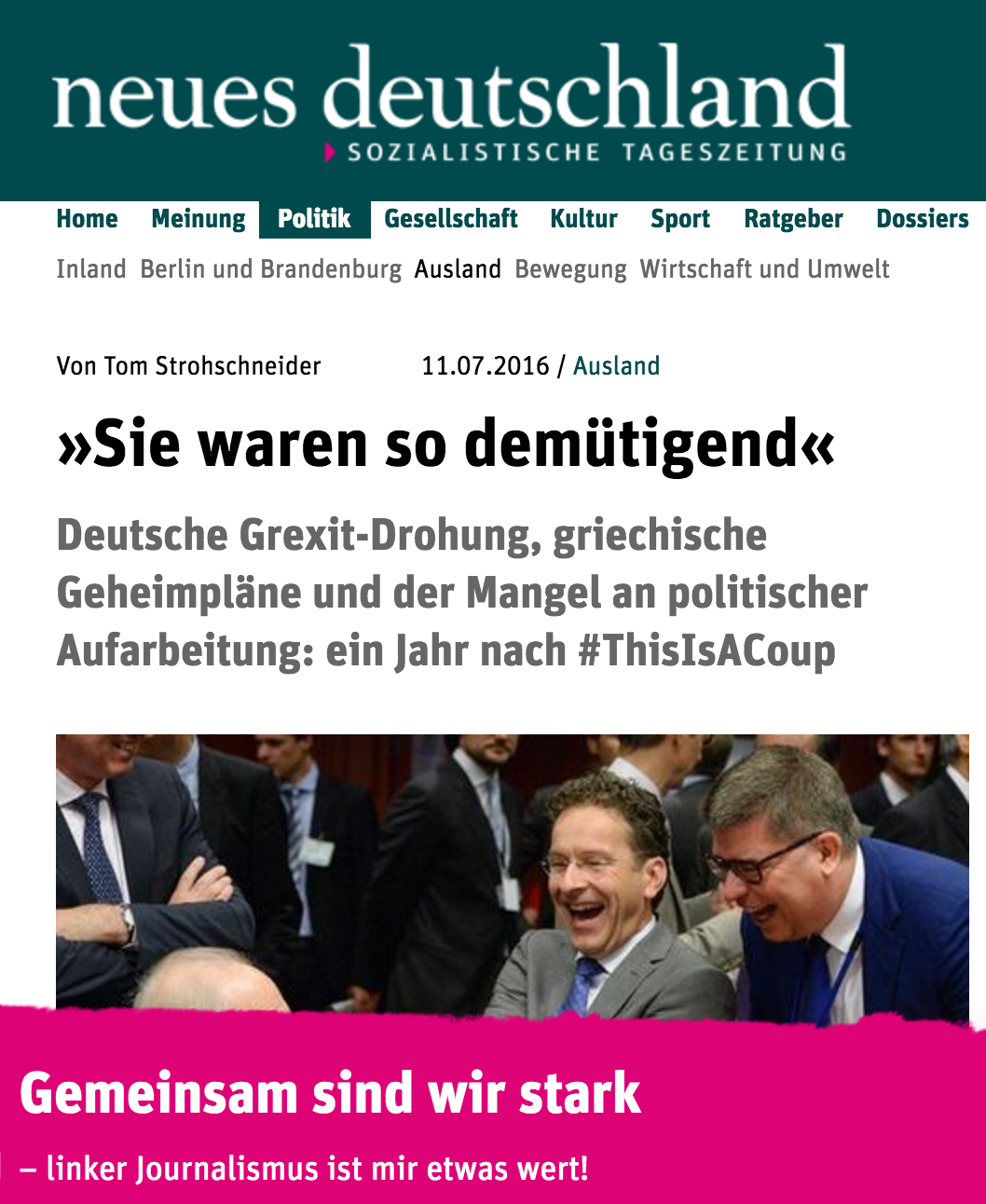 Who Was Planning A Coup Tom Strohschneider In Neues Deutschland 